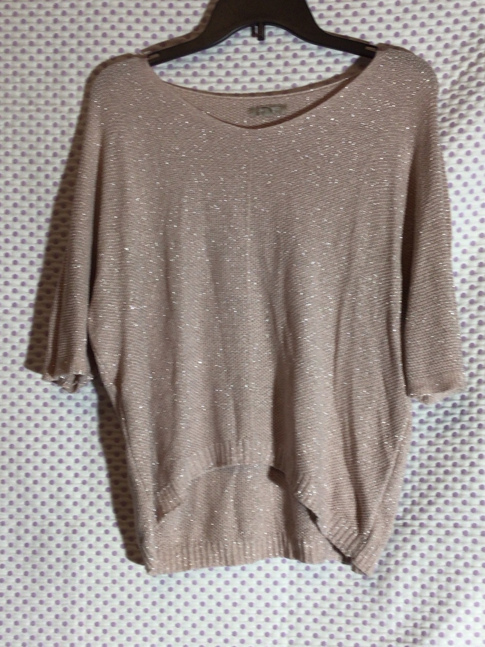 Carina Ricci Tanish pink metallic sweater